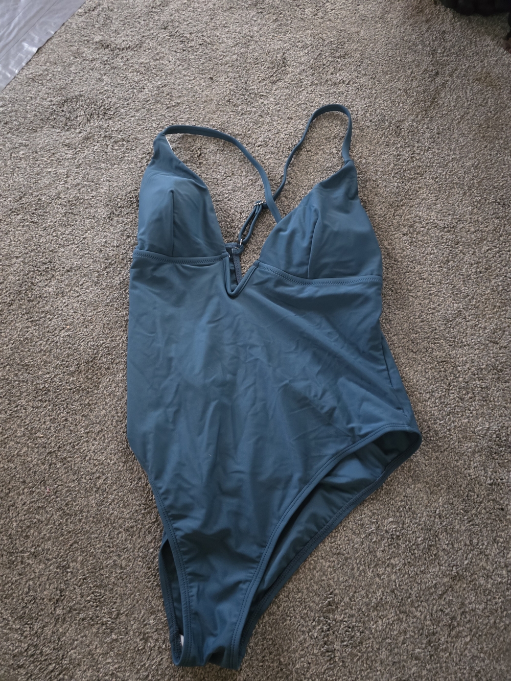 Cupshe Teal Plunge One-Piece Swimsuit